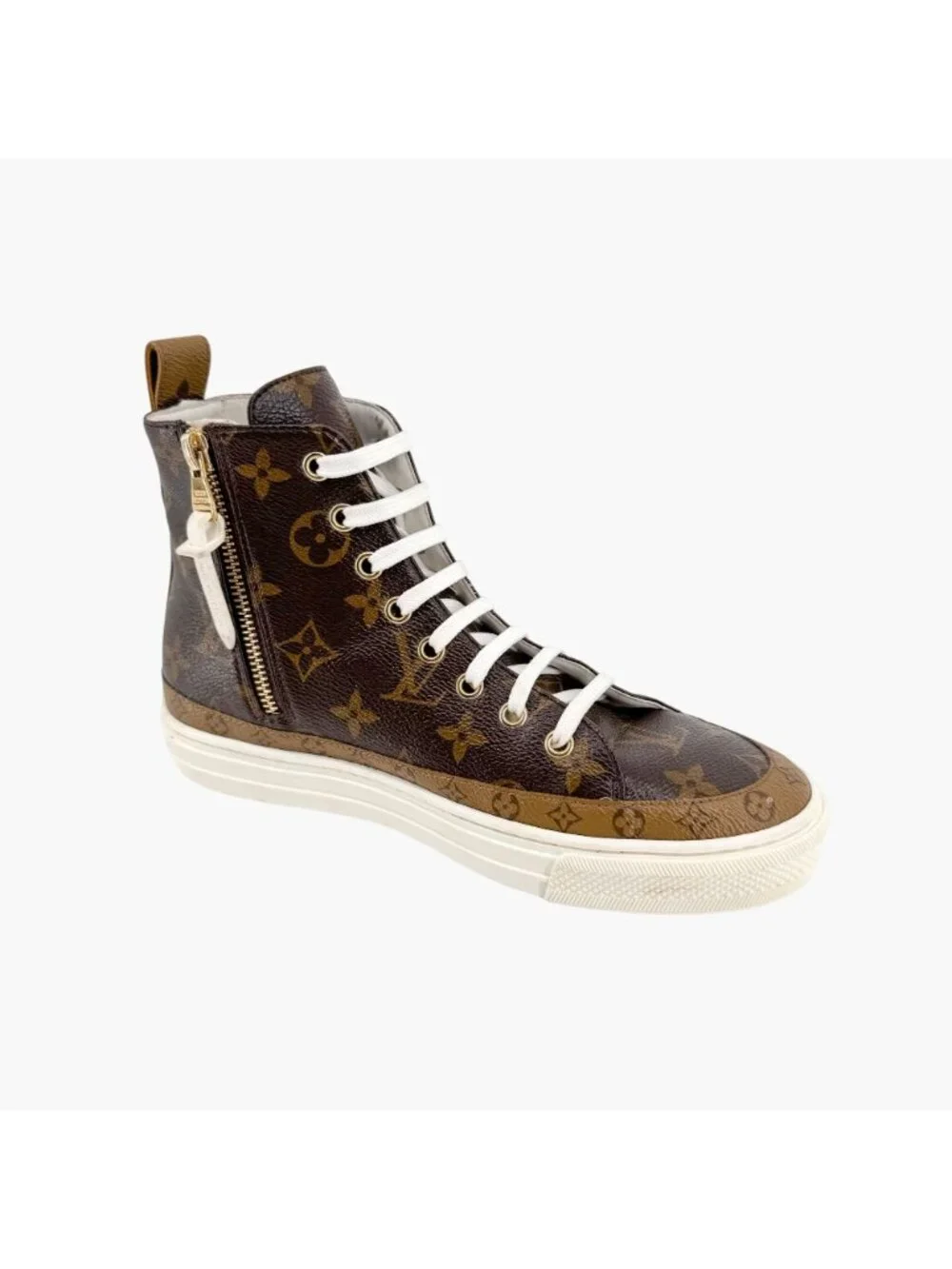 Louis Vuitton Stellar High Top Sneaker Boots Size 36.5 US 6.5 Brown LV Monogram